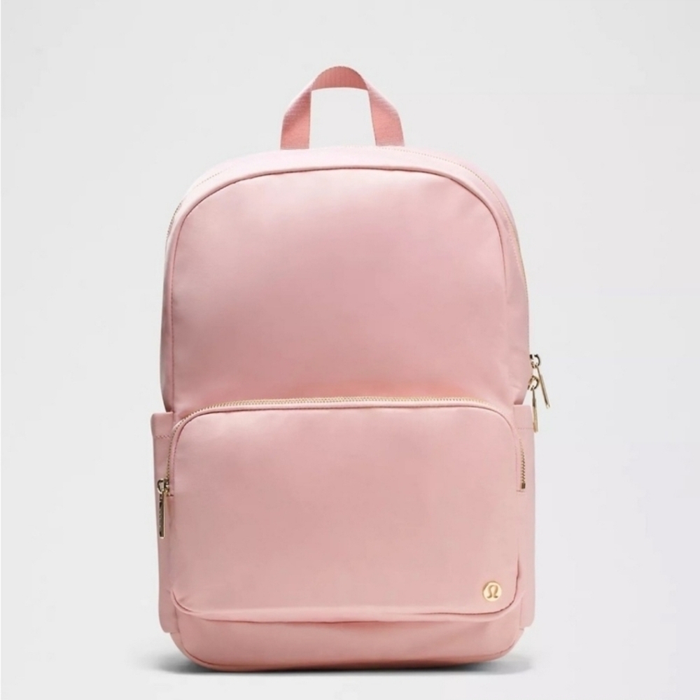 SOLD-Lululemon Everywhere Backpack 22L Metal Hardware Pink Haze/Sheer Oak/Gold